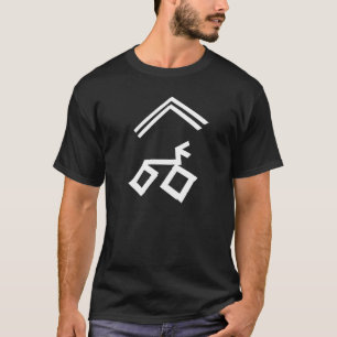 Snake / Snek op de fiets — Licht op donker T-shirt