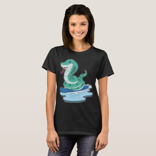 Snake Snowboard Winter Sport T-shirt (Voorkant volledig)