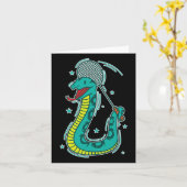 Snake speelt badminton kaart (Gele Bloem)