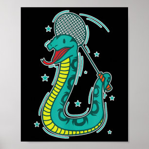Snake speelt badminton poster