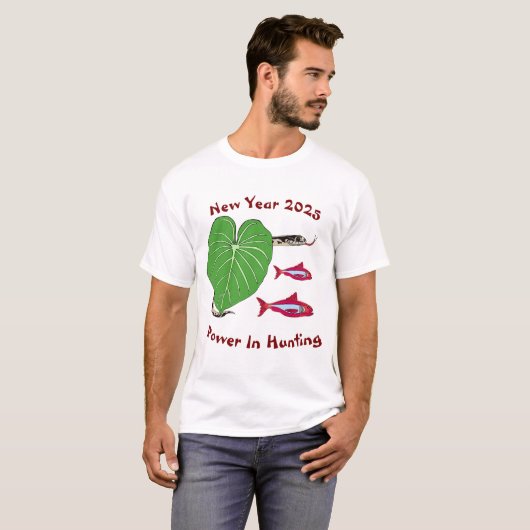 Snake T-shirt voor Heren Nieuwjaar 2025 (Voorkant volledig)