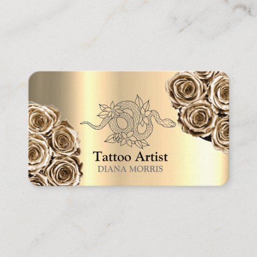 Snake Tattoo Artiest Salon Visitekaartje (Voorkant)
