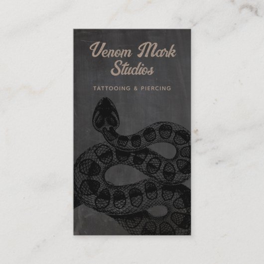 Snake Tattoo Artist Piercing Studio Visitekaartje (Voorkant)