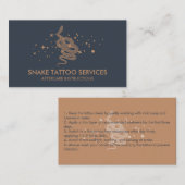 Snake Tattoo Nazorg Instructies Visitekaartje (Voorkant / Achterkant)
