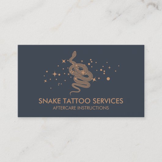Snake Tattoo Nazorg Instructies Visitekaartje (Voorkant)