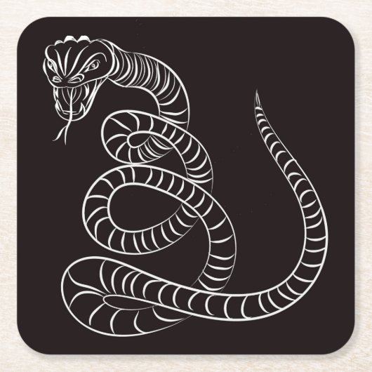 Snake Tekening/Schets Onderzetter Set (Voorkant)