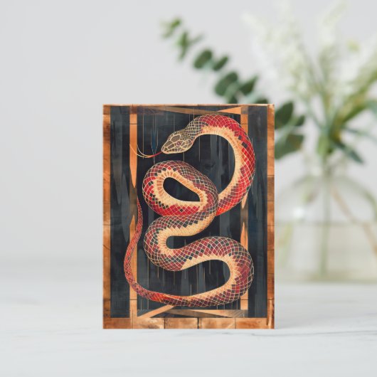 Snake Totem – Transformative Deco Symbol Briefkaart (Staand voorkant)
