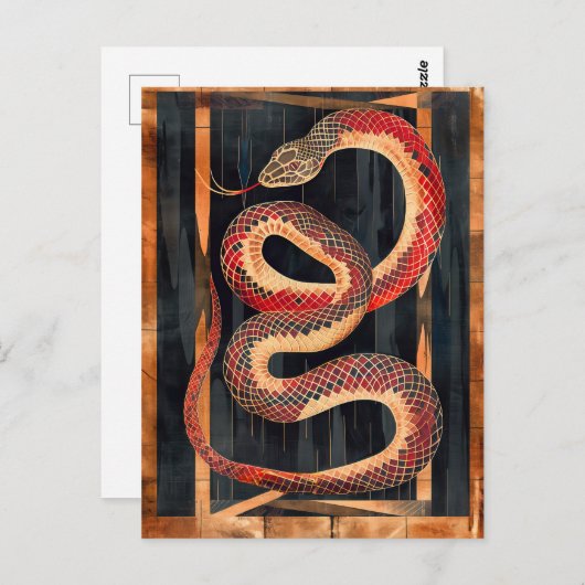 Snake Totem – Transformative Deco Symbol Briefkaart (Voorkant / Achterkant)