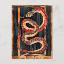 Snake Totem – Transformative Deco Symbol Briefkaart