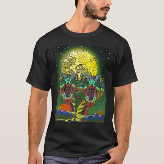 Snake  Trippy 2 Headed Snake in Desert Cool Graphi T-shirt (Voorkant)