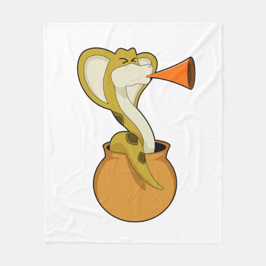 Snake Trumpet Music Fleece Deken (Voorkant)