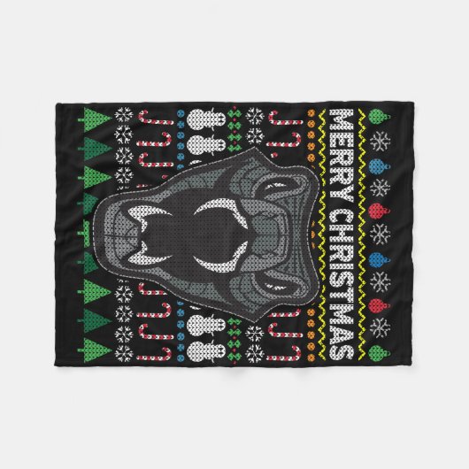 Snake Ugly kerstSweater Wildlife Series Fleece Deken (Voorkant (Horizontaal))