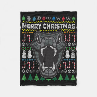 Snake Ugly kerstSweater Wildlife Series Fleece Deken