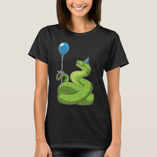 Snake Verjaardagsballon T-shirt (Voorkant)