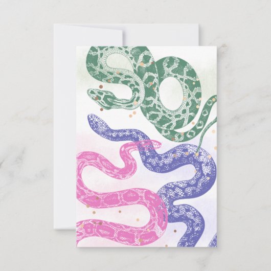 Snake verjaardagsfeestje dank u kaarten (Achterkant)