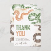 Snake verjaardagsfeestje dank u kaarten (Voorkant / Achterkant)