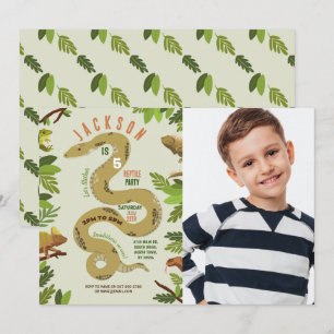 Snake Verjaardagsfeestje Reptielen Oerwoud Foto Kaart