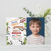 Snake Verjaardagsfeestje Reptielen Oerwoud Foto Kaart (Staand voorkant)