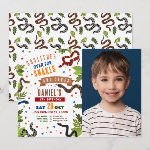Snake Verjaardagsfeestje Reptielen Oerwoud Foto Kaart
