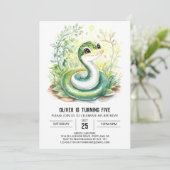 Snake verjaardagsuitnodiging kaart (Staand voorkant)