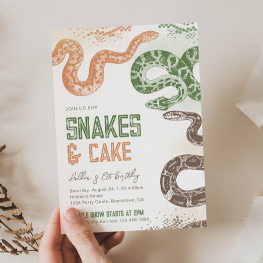 Snake verjaardagsuitnodigingen kaart