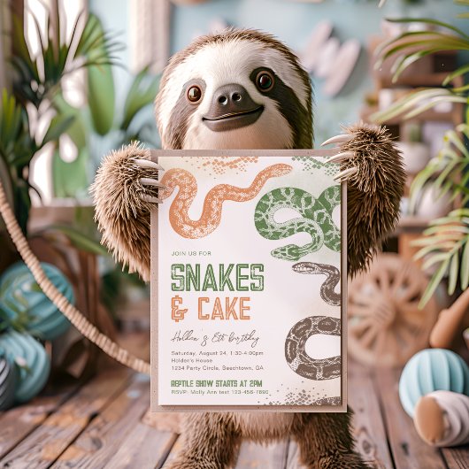 Snake verjaardagsuitnodigingen kaart