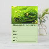 Snake verjaardaguitnodiging invullen blanco kaart (Staand voorkant)