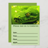 Snake verjaardaguitnodiging invullen blanco kaart (Voorkant / Achterkant)