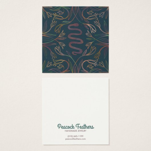 Snake Vines die Ketting juwelen-beeldschermkaart v Vierkante Visitekaartjes (Voorkant /achterkant)