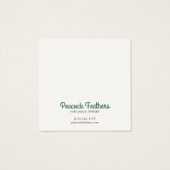 Snake Vines die Ketting juwelen-beeldschermkaart v Vierkante Visitekaartjes (Achterkant)