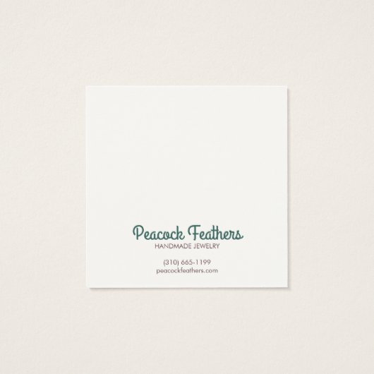 Snake Vines die Ketting juwelen-beeldschermkaart v Vierkante Visitekaartjes (Achterkant)