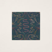 Snake Vines die Ketting juwelen-beeldschermkaart v Vierkante Visitekaartjes (Voorkant)