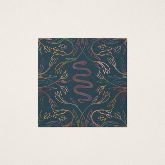 Snake Vines die Ketting juwelen-beeldschermkaart v Vierkante Visitekaartjes (Voorkant)