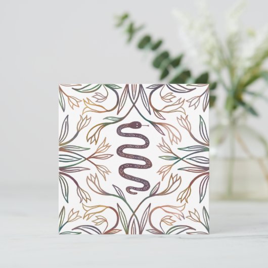 Snake Vines Mystical Magical Boho Blank Card (Staand voorkant)