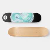 Snake water turquoise blue splatter persoonlijk skateboard (Horizontaal)