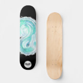 Snake water turquoise blue splatter persoonlijk skateboard (Voorkant)