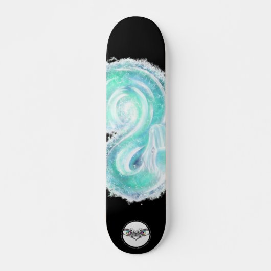 Snake water turquoise blue splatter persoonlijk skateboard (Voorkant)