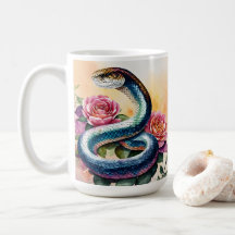 Snake Waterverf Bloemenkunst