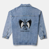Snake & Wing Design versterken Denim Jacket (Achterkant)