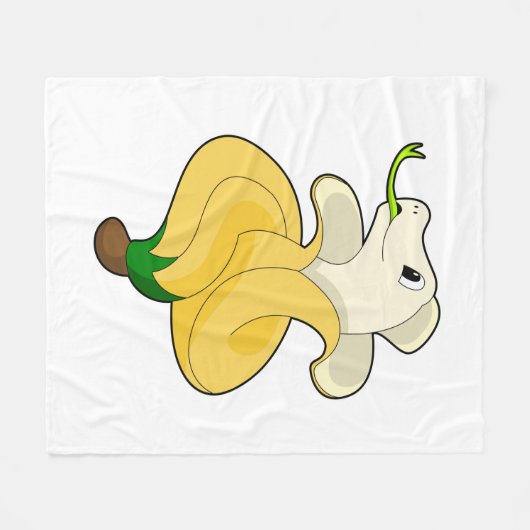 Snake with Banana Fleece Deken (Voorkant (Horizontaal))