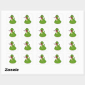 Snake with Botie Vierkante Sticker (Vel)
