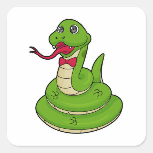 Snake with Botie Vierkante Sticker
