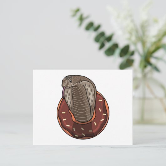 Snake with Donut Briefkaart (Staand voorkant)