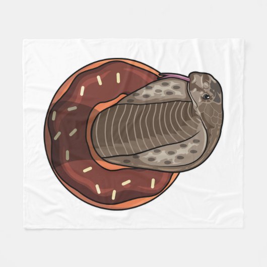 Snake with Donut Fleece Deken (Voorkant (Horizontaal))