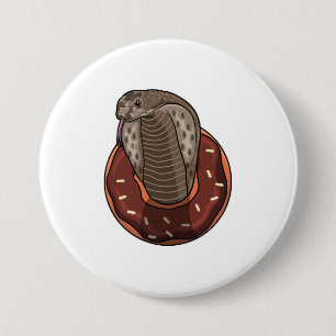 Snake with Donut Ronde Button 7,6 Cm