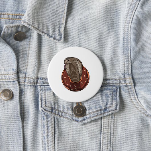 Snake with Donut Ronde Button 7,6 Cm (In situ)