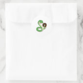 Snake with Donut Ronde Sticker (Tas)
