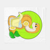 Snake with Glass of Lemon juice Fleece Deken (Voorkant (Horizontaal))