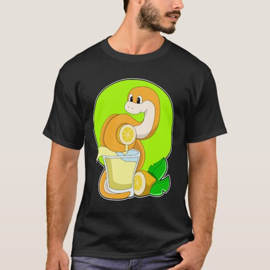 Snake with Glass of Lemon juice T-shirt (Voorkant)