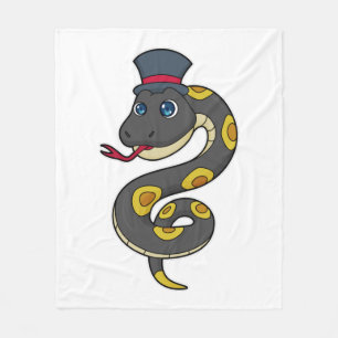 Snake with Hat Fleece Deken